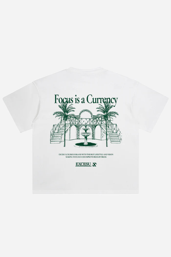Focus is a Currency White T-shirt