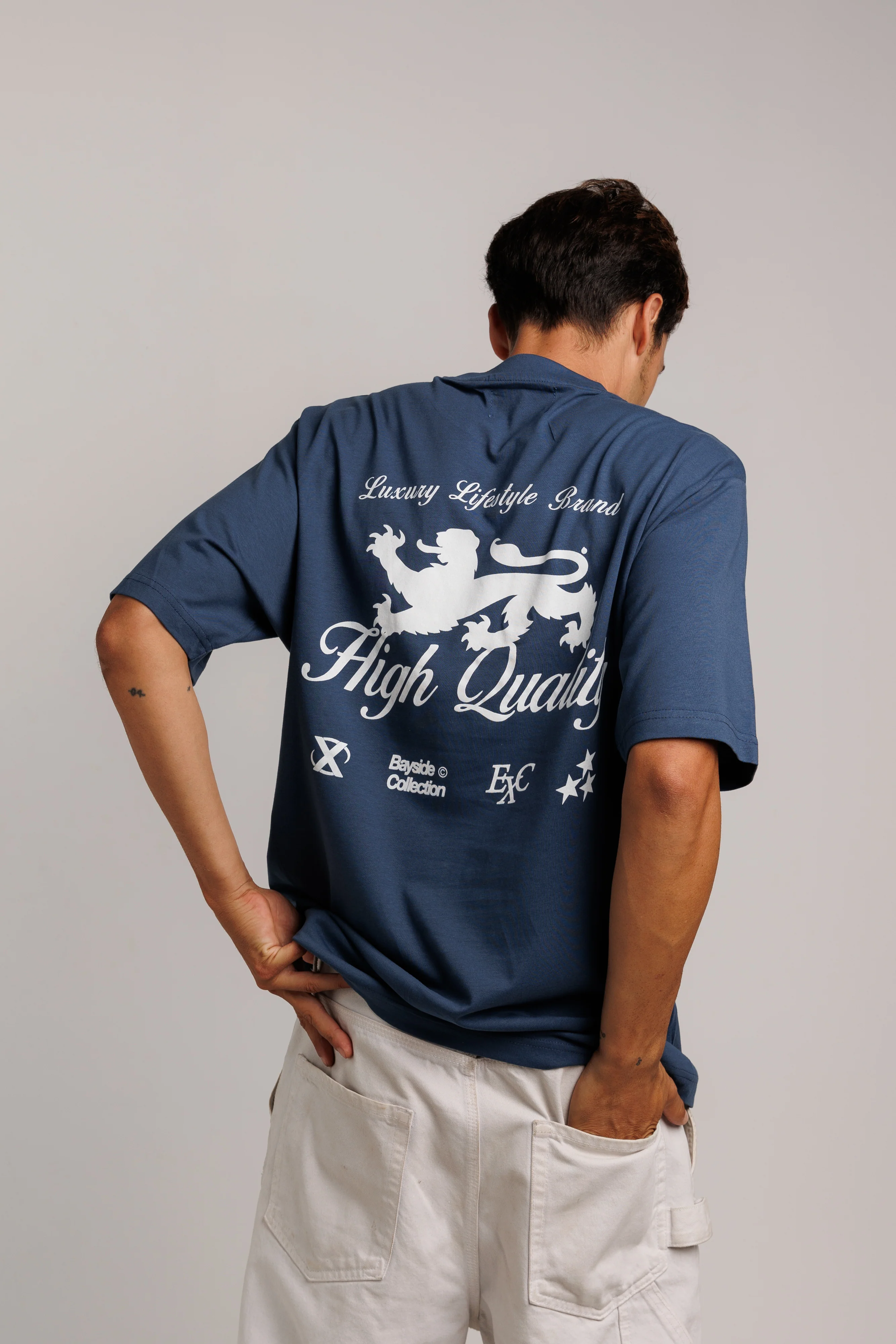 Indigo Blue Lion T-Shirt - Image 2