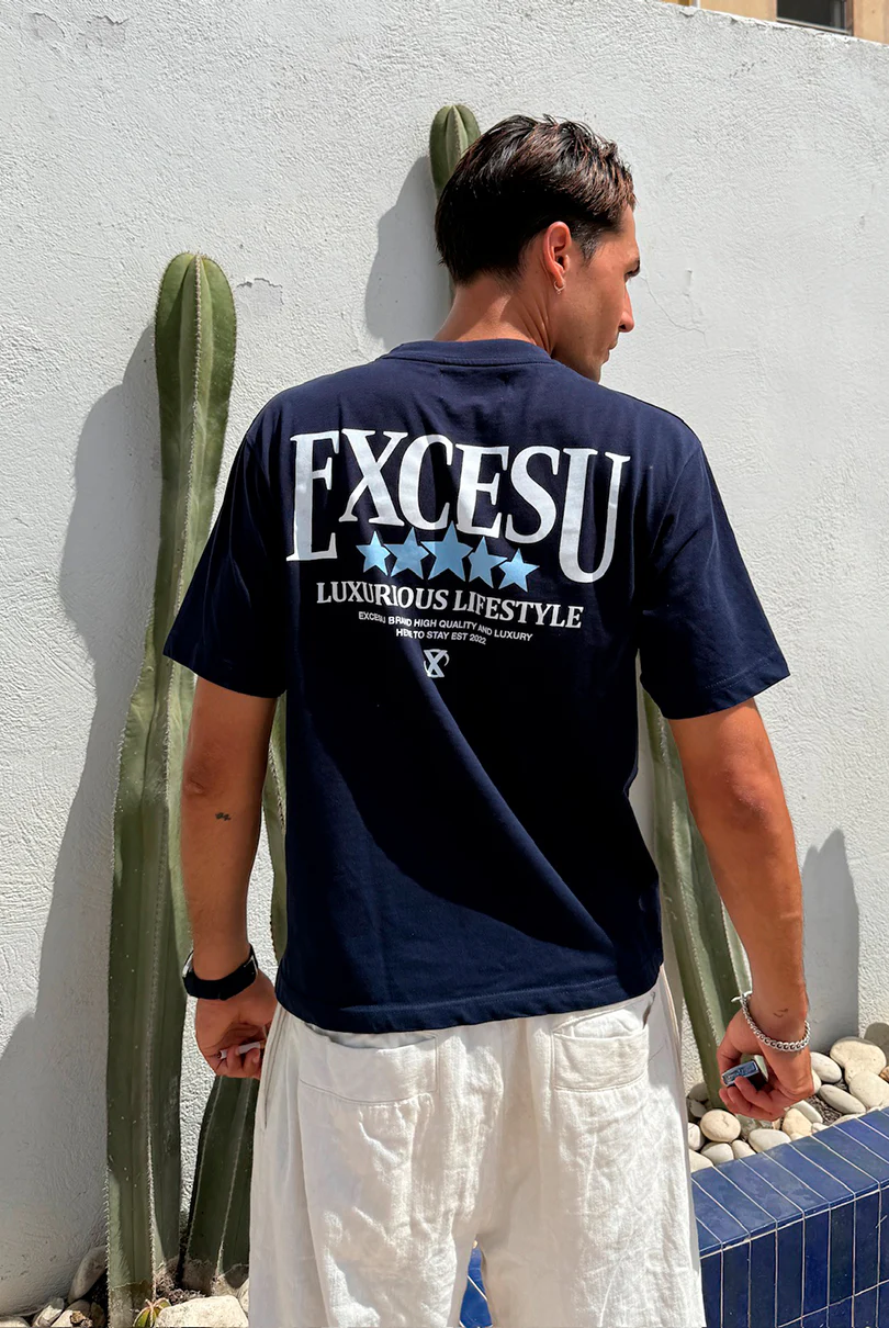 Luxury Stars Navy Blue T-Shirt - Image 2