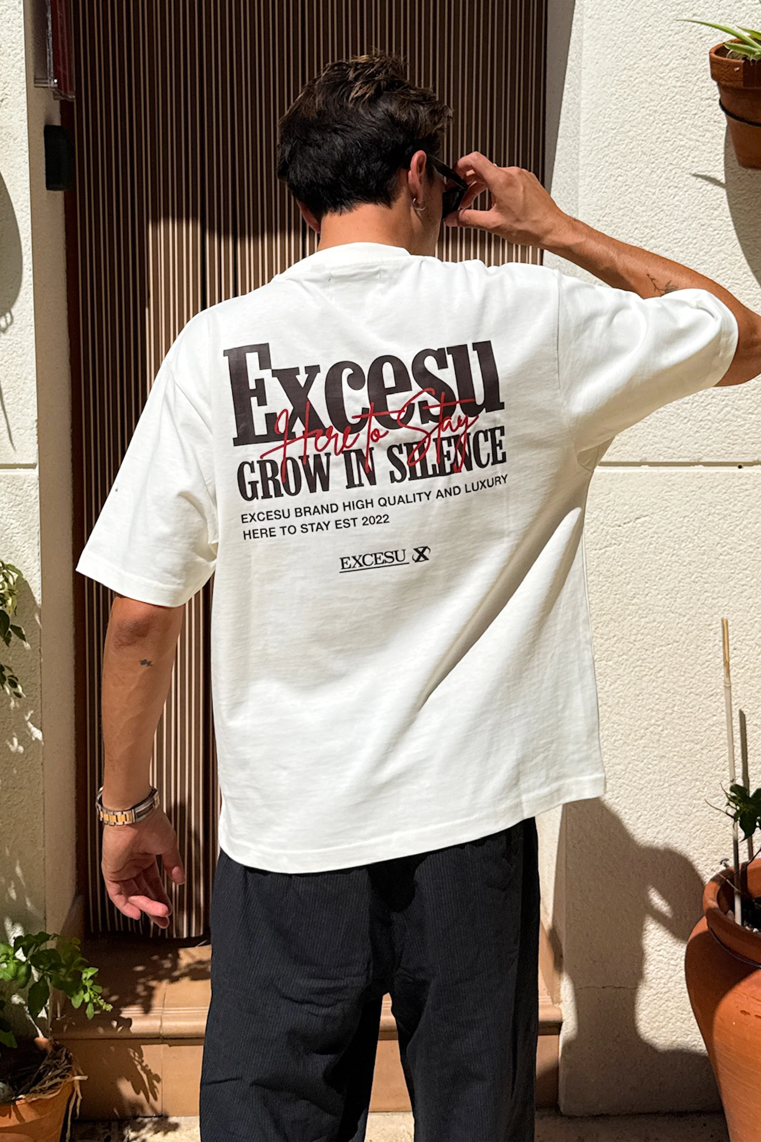 Grow In Silence Blanco Roto T-Shirt - Image 2