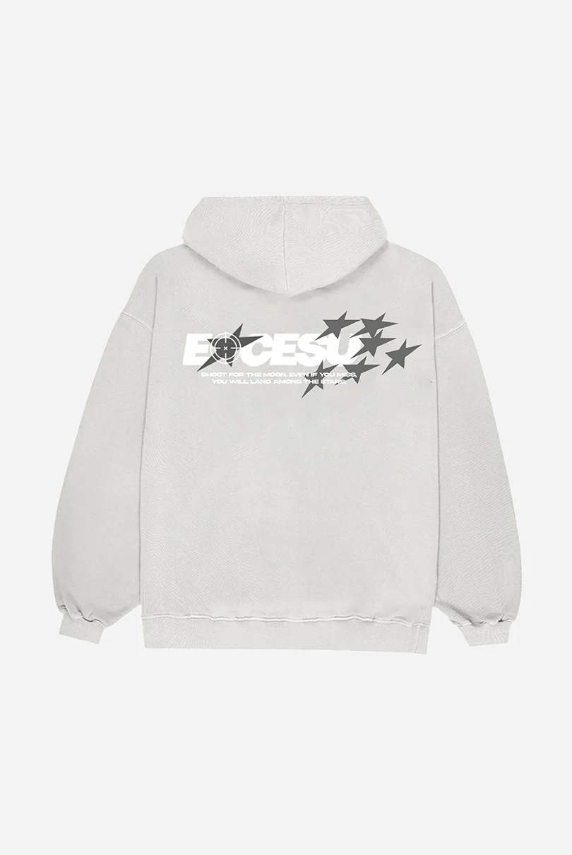 Shoot For The Moon Gray Hoodie